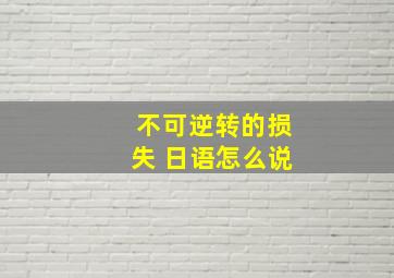 不可逆转的损失 日语怎么说